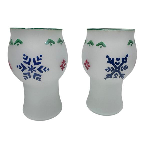 Pfaltzgraff Nordic Christmas Frosted Mini Floating Pillar Candles Set of 2 - Picture 1 of 7
